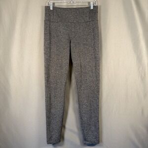 Athleta Delancey Herringbone Tight Leggings Black Gray Pockets Athletic MT